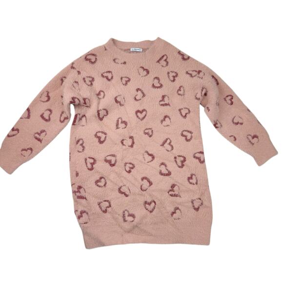 Mayoral Pink Heart Knit Sweater Dress - Picture 1 of 7